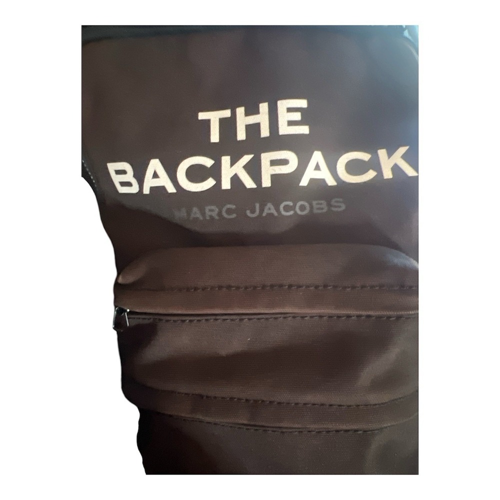 Marc Jacobs The Backpack Brown Canvas Logo Large Zip Travel School Bag - Picture 7 of 9